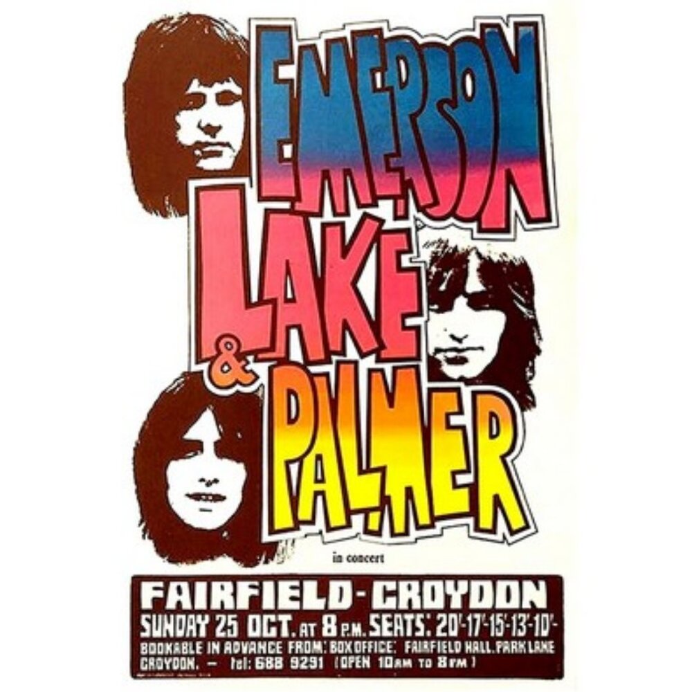 Emerson, Lake & Palmer 1970 Concert Poster 13"x19"